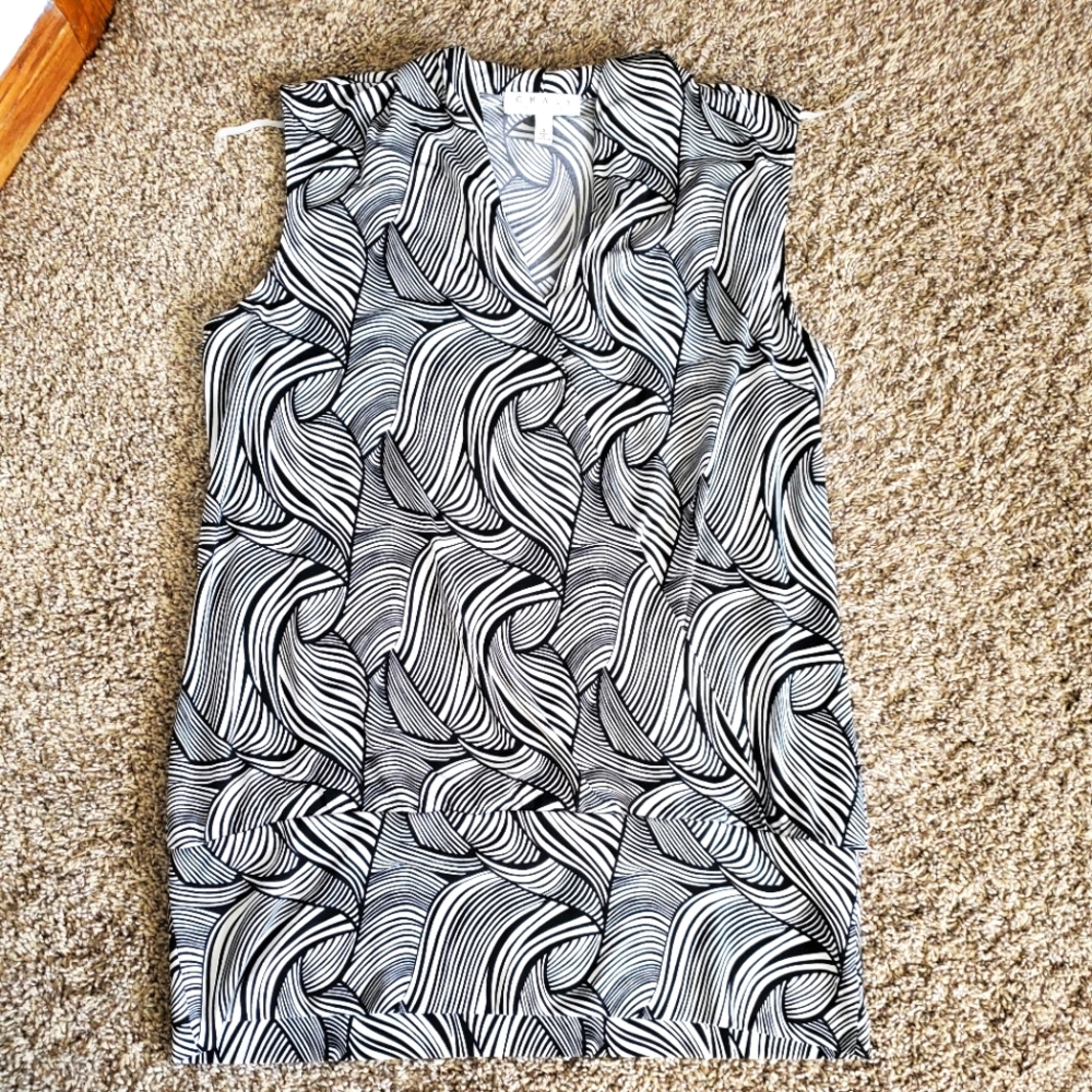 **Wavy Print Dressy Blouse